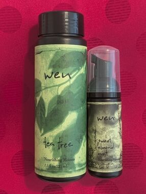 Wen Tea Tree Nourishing Mousse Refill & Sweet Almond Mint Travel Size Mousse New